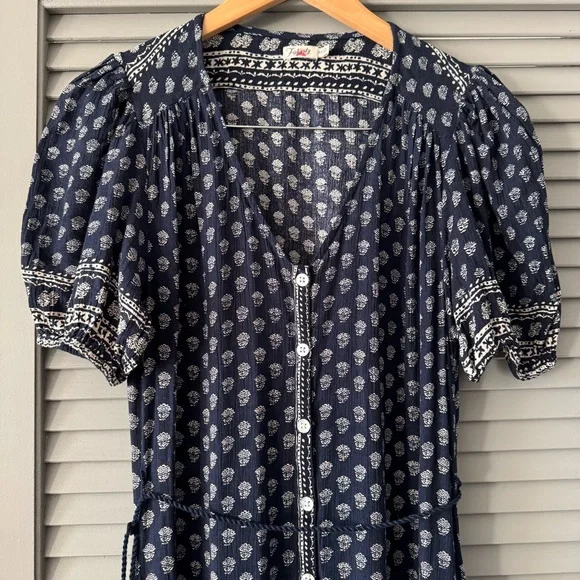 Faherty | Orinda Short Sleeve Maxi Dress in Lotus Floral Print - XXS - Picture 7 of 10